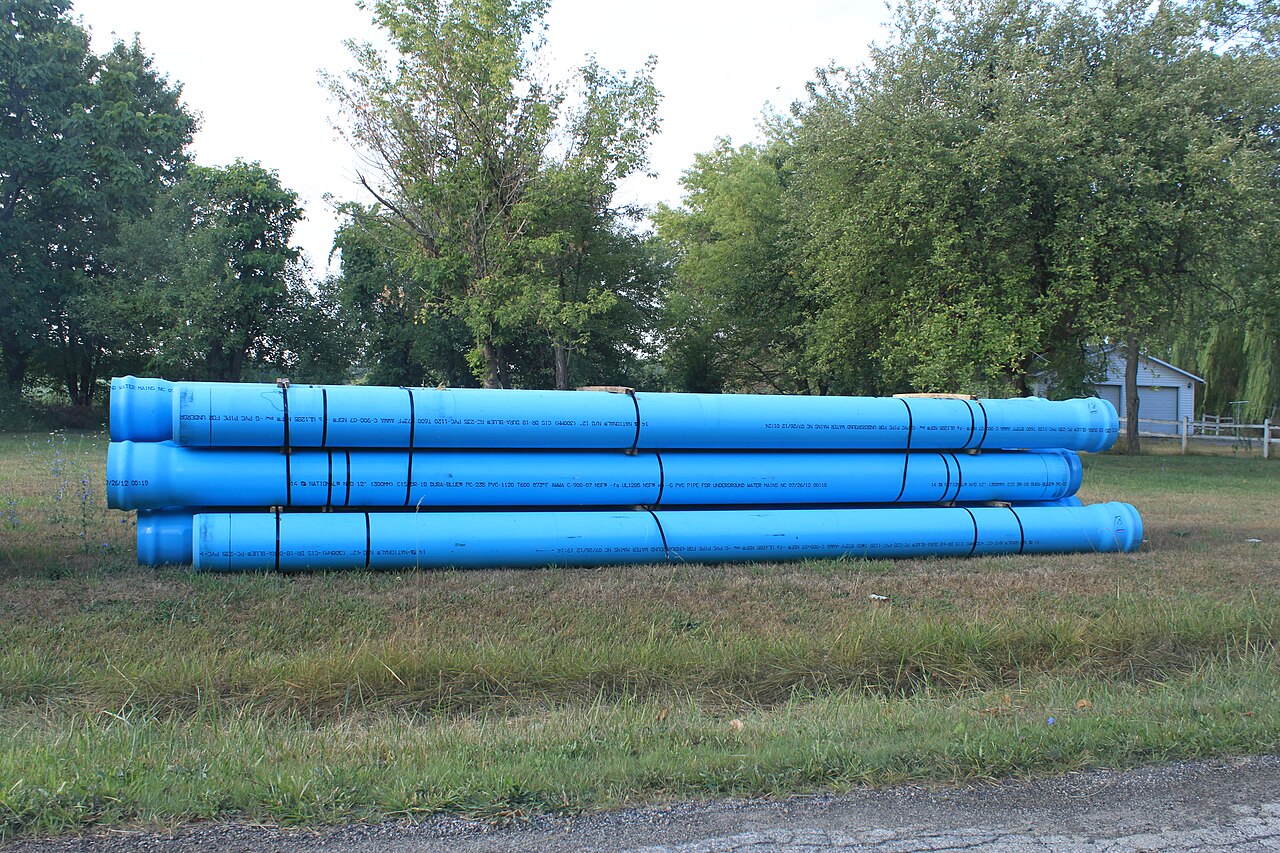 Tubo de PVC usado em tubulação de água